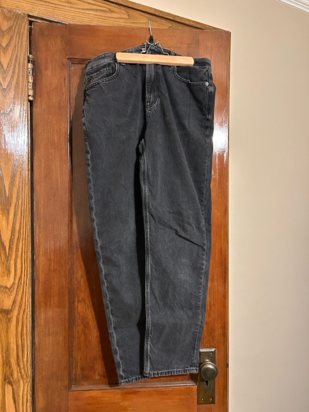 American Eagle Outfitters Washed Black Straight Leg Jeans